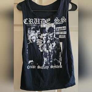 'CRUDE SS' limited black punk band tee